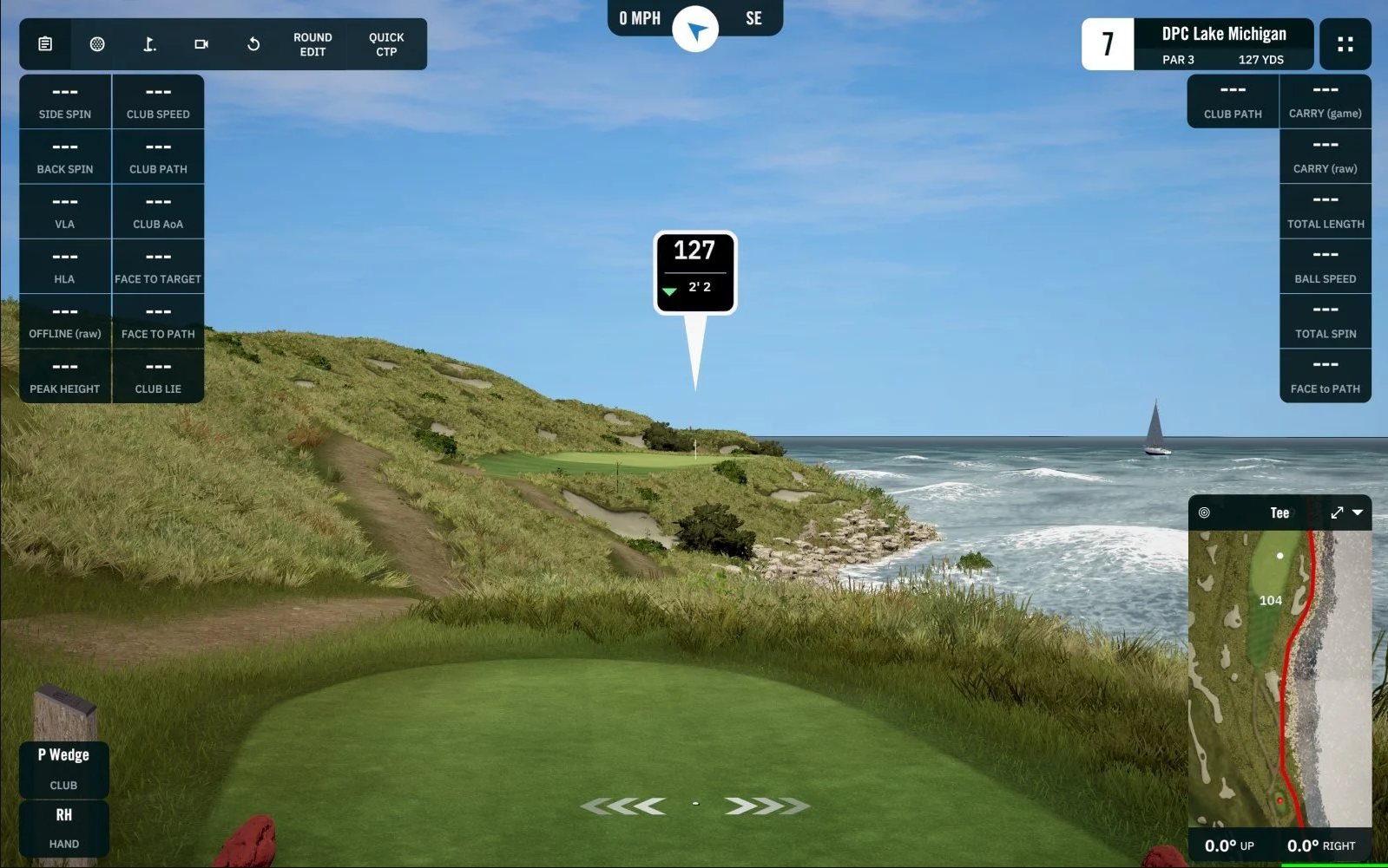 DPC Lake Michigan hole 7 on the simulator