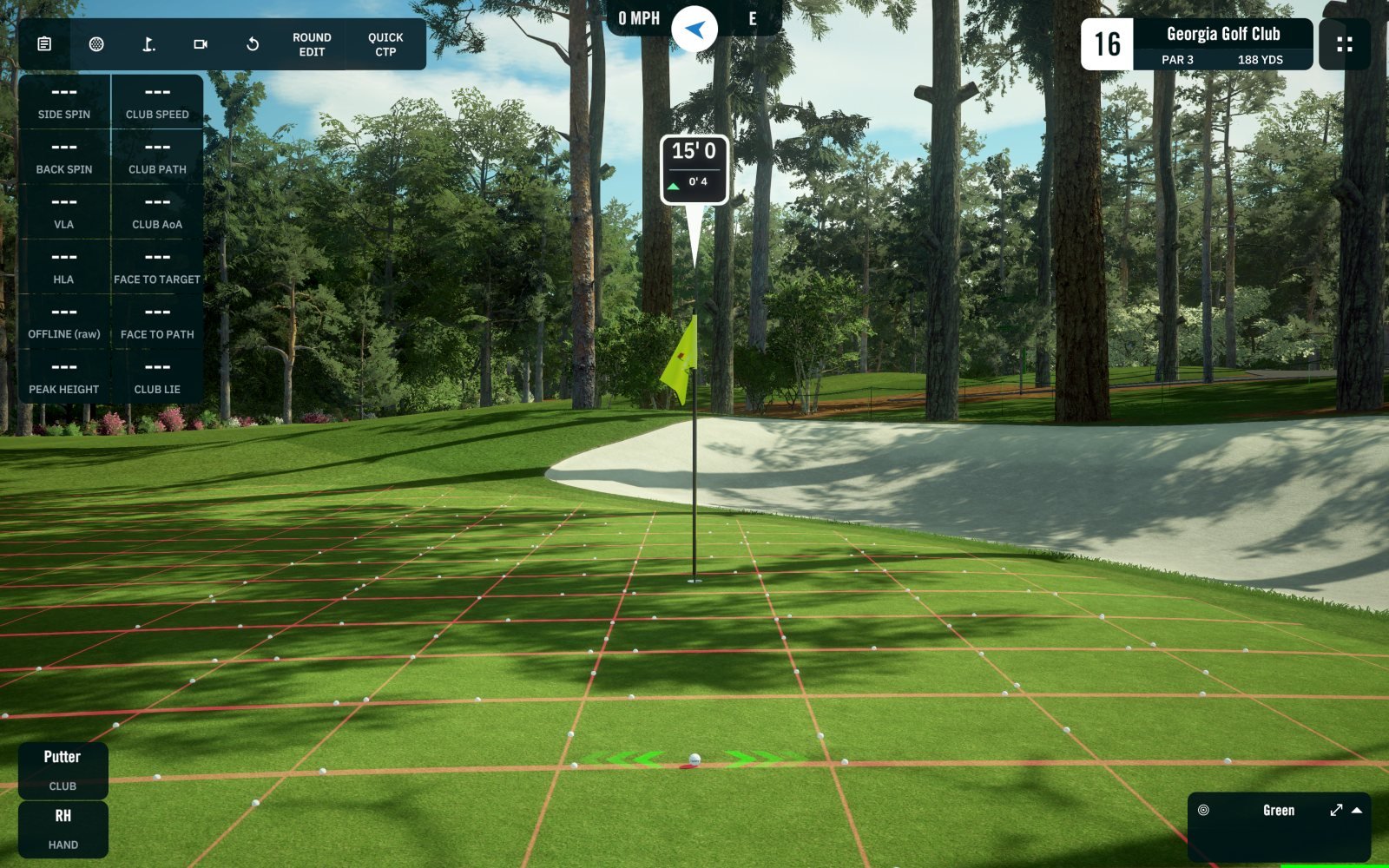 Georgia Golf Club hole 16 on the simulator