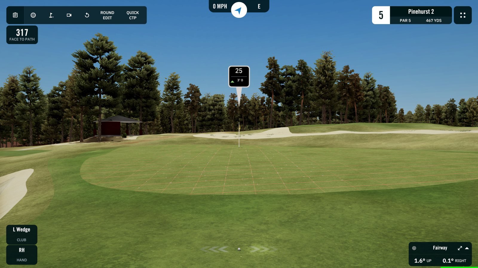 Pinehurst No. 2 hole 5 on the simulator