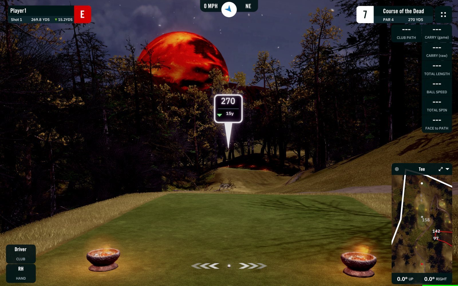 Course of the Dead hole 7–9 on the simulator
